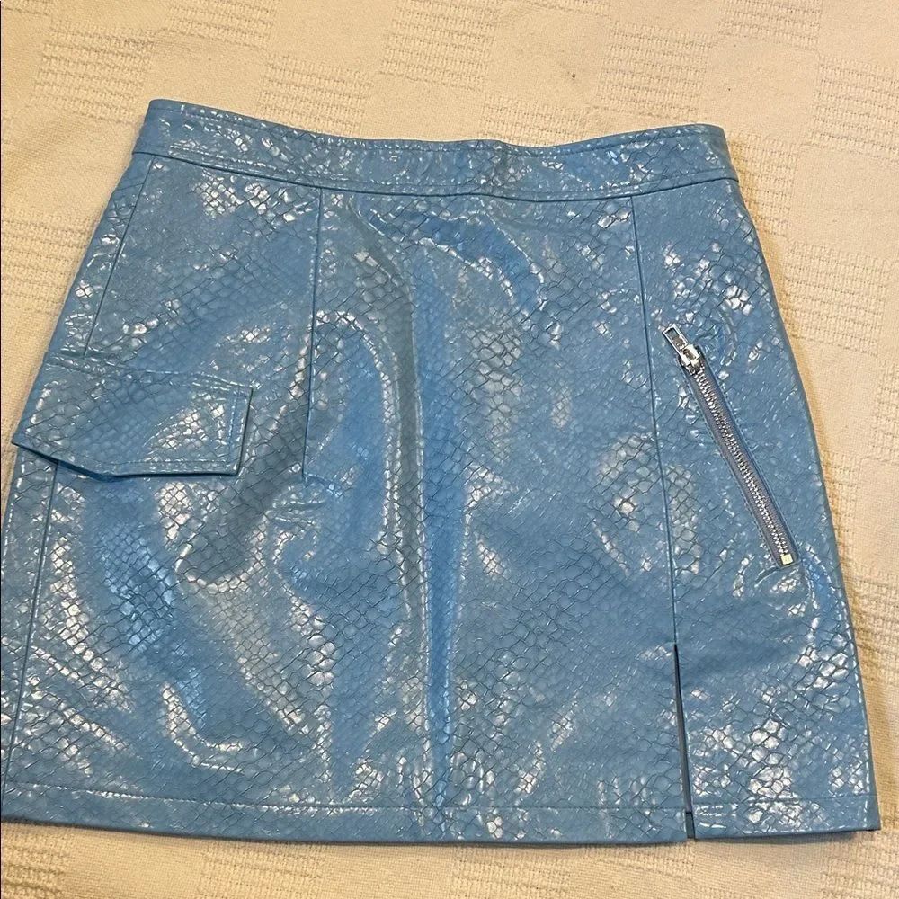 Mood x Muira Blue snakeskin Textured Women's Skirt size small